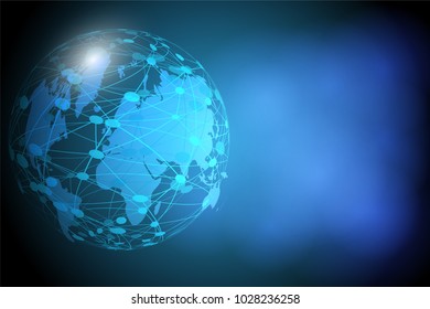 World map point,network connection line composition concept of global business. Vector Illustration.