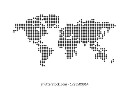 World map points simple flat vector. Abstract black background.