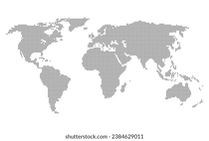 mapa mundial con puntos. ilustración de mapa del mundo simple. mapa mundial vectorial.