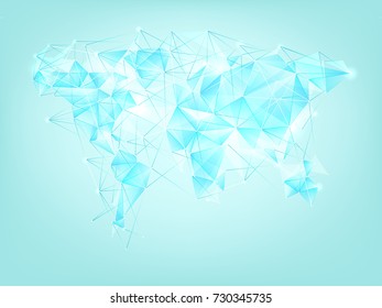 World map polygon abstract background.