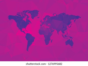 World Map Polygon Geometry Concept, Vector EPS 10.