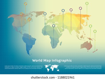 World Map Polygon Geometry Infographic Concept Stock Vector (Royalty ...