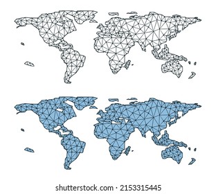 World map polygonal vector illustration. Modern geographic banner, template or background.