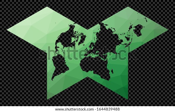 World Map Polyhedral Butterfly Projection Polygonal Stock Vector ...