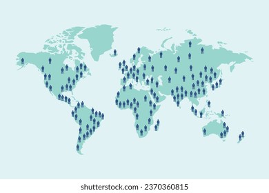 World map population vector illustration