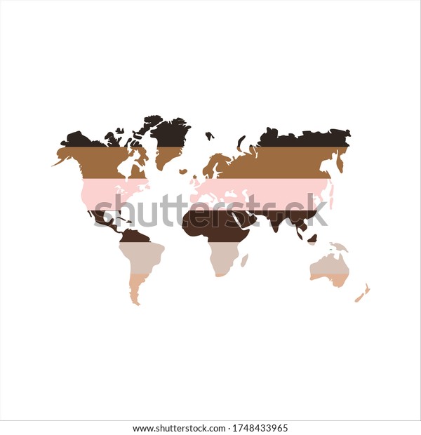 World Map Racial Colors Icon Vector Stock Vector (Royalty Free ...