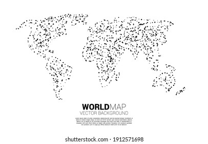  Mapa mundial con punto aleatorio. concepto de red digital global