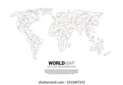  World map with random dot . concept of global Digital network