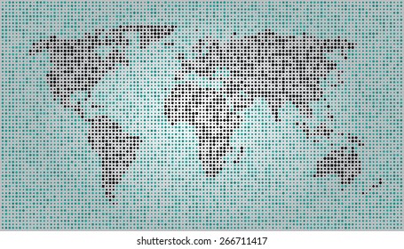 World Map - Random size and rotation square dots