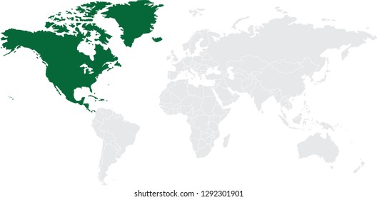 World Map Region: Northern America