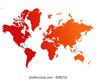 world map of reheating climatic - vector -