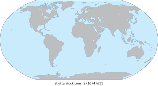 Mapa mundial Proyección Robinson Vector de diseño editable