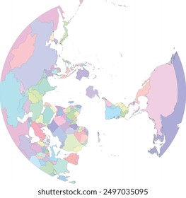 World Map in RSRGD2000 BCLC2000 (EPSG:5480) Projection used for topographic mapping and environmental studies in the Antarctica - Borchgrevink Coast region