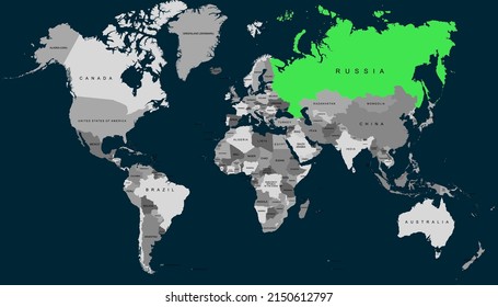 World Map Map Russia Russian Federation Stock Vector (Royalty Free ...