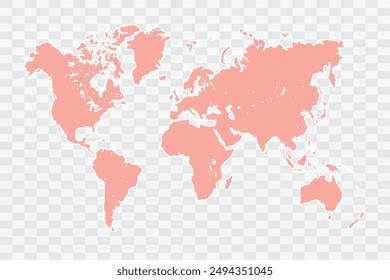 World Map salmon Color Background quality files png