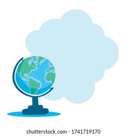 world map school supply icon vector illustration design