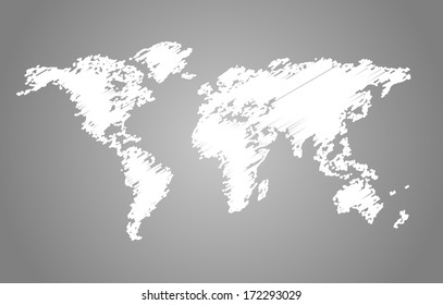 World map scribble style vector