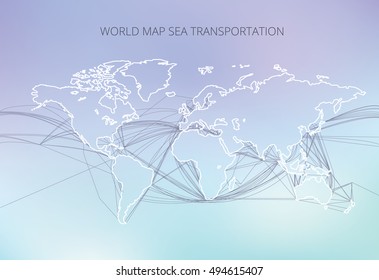 World Map sea transport Vector illustration

