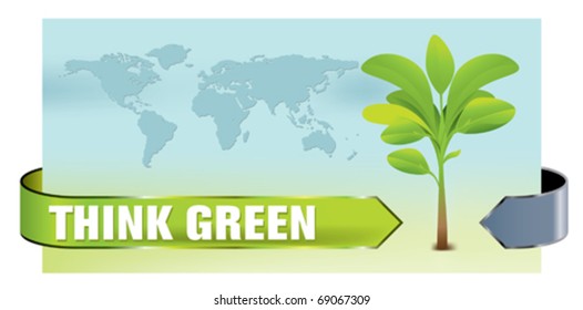 world map and seedling
