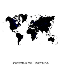 world map with  separate water on white background. world map from dot for background. isolated world map. editable vector. 