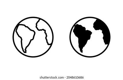 World map set. Worldmap sign and symbol. Globe icon