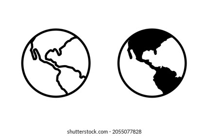 World map set. Worldmap sign and symbol. Globe icon