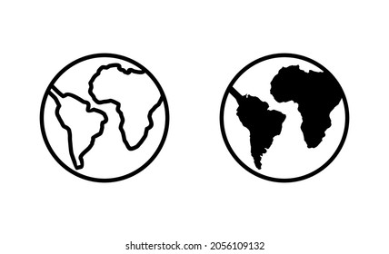 World map set. Worldmap sign and symbol. Globe icon