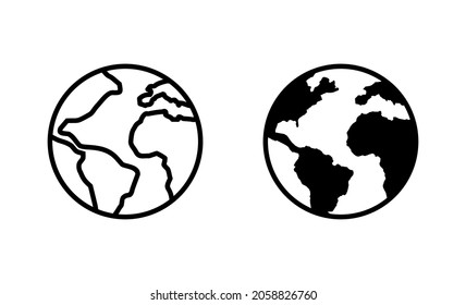 World map set. Worldmap sign and symbol. Globe icon