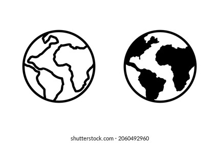 World map set. Worldmap sign and symbol. Globe icon