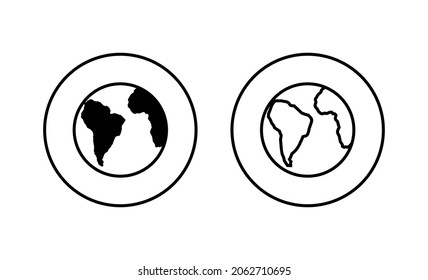 World map set. Worldmap sign and symbol. Globe icon