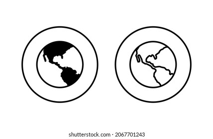 World map set. Worldmap sign and symbol. Globe icon