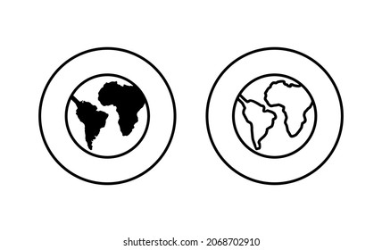 World map set. Worldmap sign and symbol. Globe icon