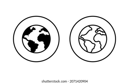 World map set. Worldmap sign and symbol. Globe icon