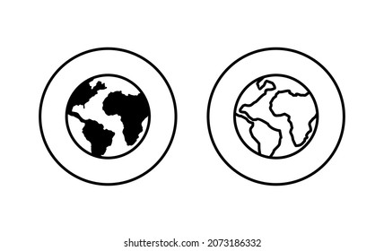 World map set. Worldmap sign and symbol. Globe icon