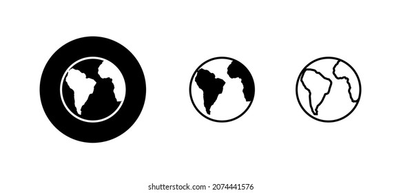 World map set. Worldmap sign and symbol. Globe icon