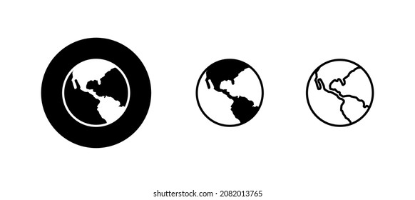 World map set. Worldmap sign and symbol. Globe icon