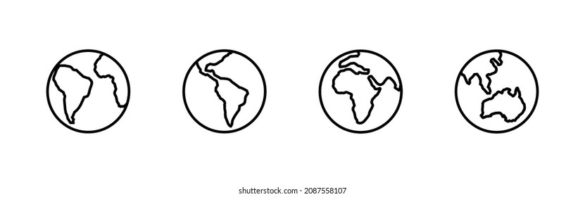 World map set. Worldmap sign and symbol. Globe icon