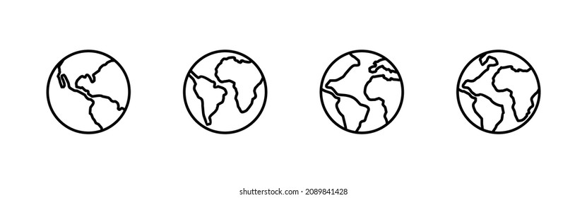 World map set. Worldmap sign and symbol. Globe icon