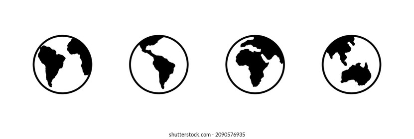 World map set. Worldmap sign and symbol. Globe icon