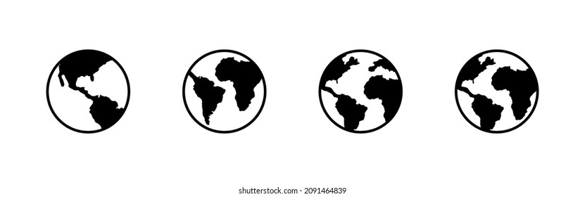 World map set. Worldmap sign and symbol. Globe icon