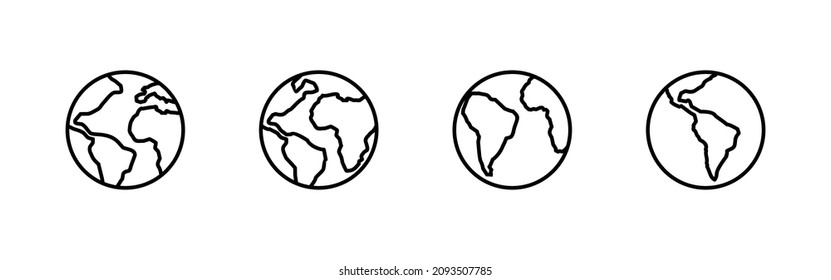 World map set. Worldmap sign and symbol. Globe icon