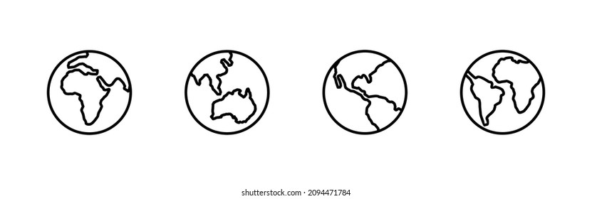 World map set. Worldmap sign and symbol. Globe icon