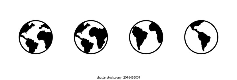 World map set. Worldmap sign and symbol. Globe icon