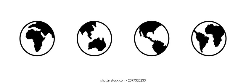 World map set. Worldmap sign and symbol. Globe icon