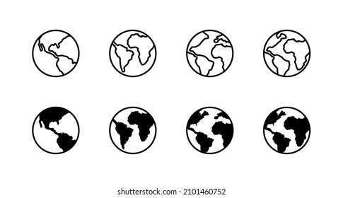 World map set. Worldmap sign and symbol. Globe icon