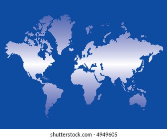 A world map in shades ob blue and white