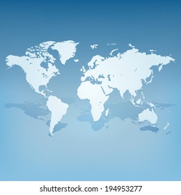 World map with shadow 3d concept vector