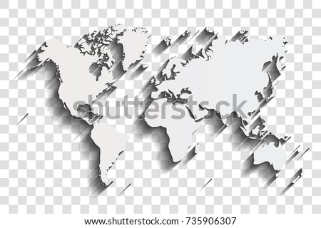 World Map Shadow On Transparent Background Stock Vector (Royalty Free ...