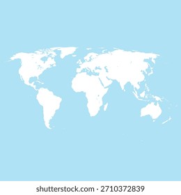 World map showing all countries in with blue background. Perfect for infographics, data visualization, presentations, or educational use. World map, map, earth