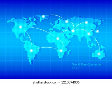 World map is showing connection in continent, Vector EPS10